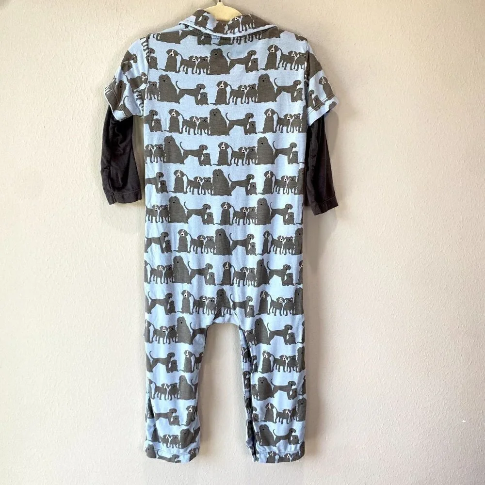 Kickee Pants London Dogs Long Sleeve Double Layer Polo Romper 18-24M